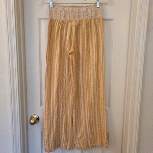 Medium Indigo Rein artist yellow wide leg linen pants